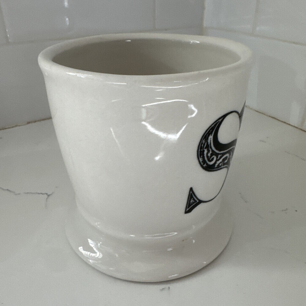 Anthropologie Monogram Initial Coffee Mug Cup White Letter S - Picture 7 of 12